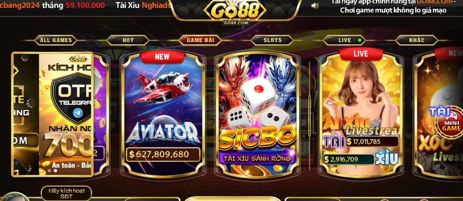 Giới thiệu game bài trực tuyến Sicbo cực hot tại Go88 Tài Xỉu