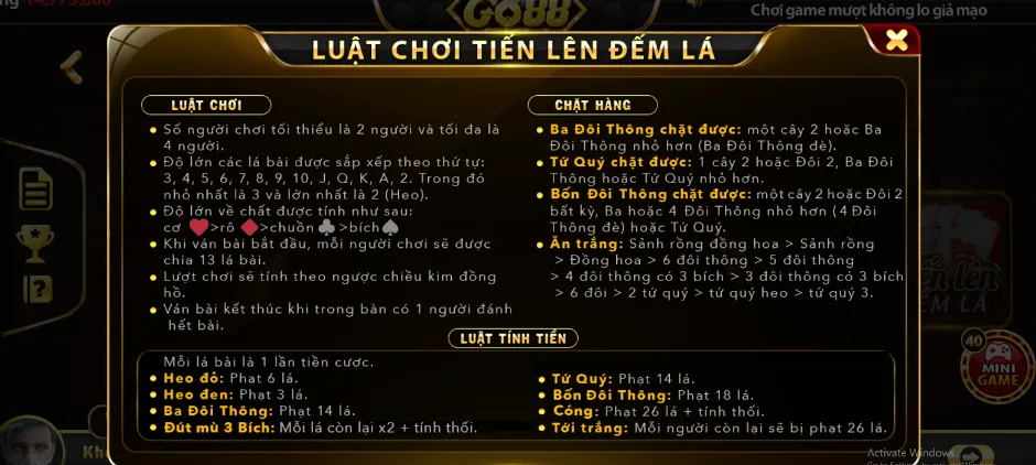 Luật chơi Tiến lên đếm lá cho tân thủ mới tập tành cá cược